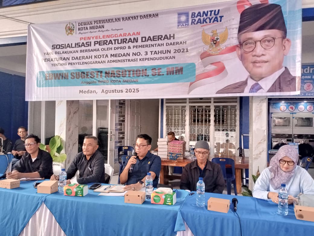Anggota DPRD Medan Edwin Sugesti Nasution Sosialisasi Perda No 3 Tahun 2021, Jangan Tunda Urus Administrasi Penduduk