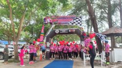 Ratusan Peserta Ramaikan Virtual Run Dan Powerfit Dalam rangka Hari Ibu di Pantai Cermin Ingah seafood.