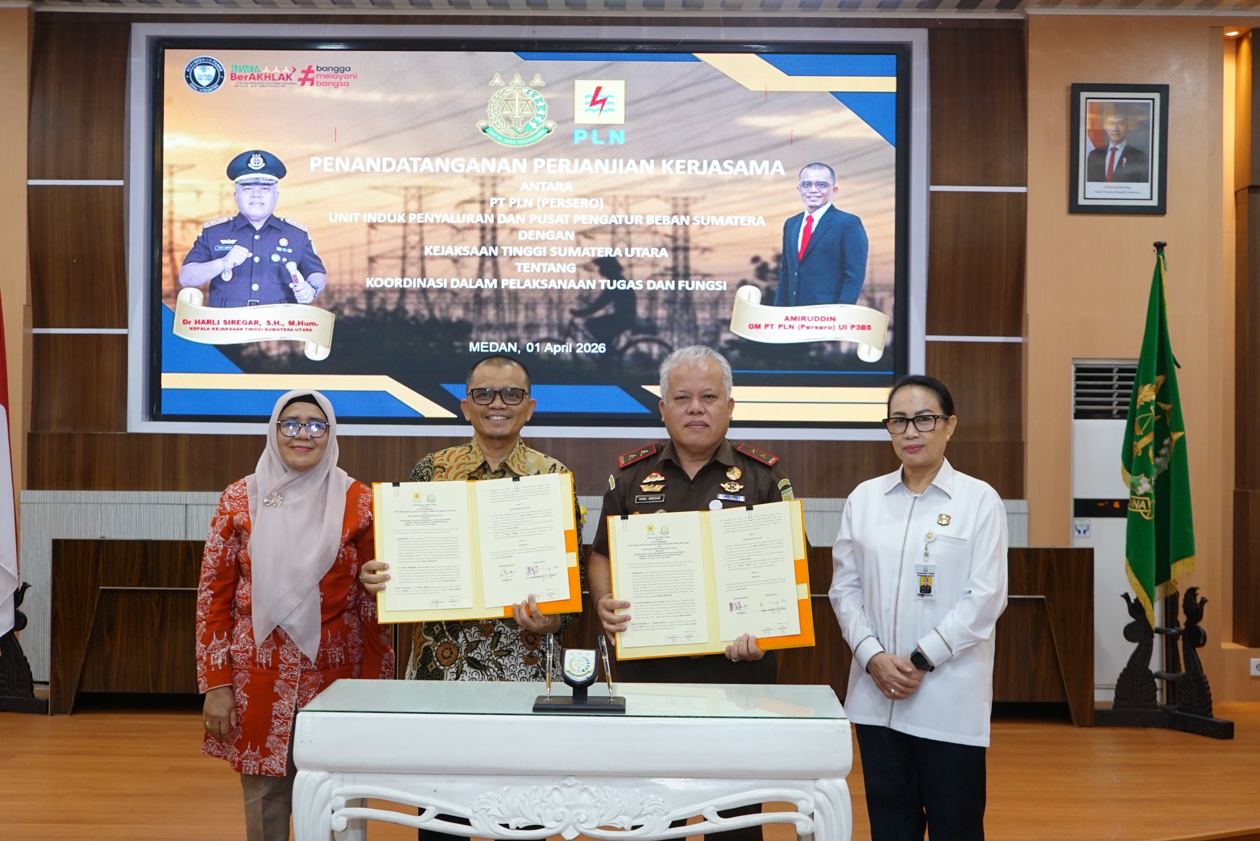 PT PLN Unit Induk Penyaluran Dan Pengaturan Beban Sumatera Utara Tandatangani Kerjasamadengan Kejati Sumut