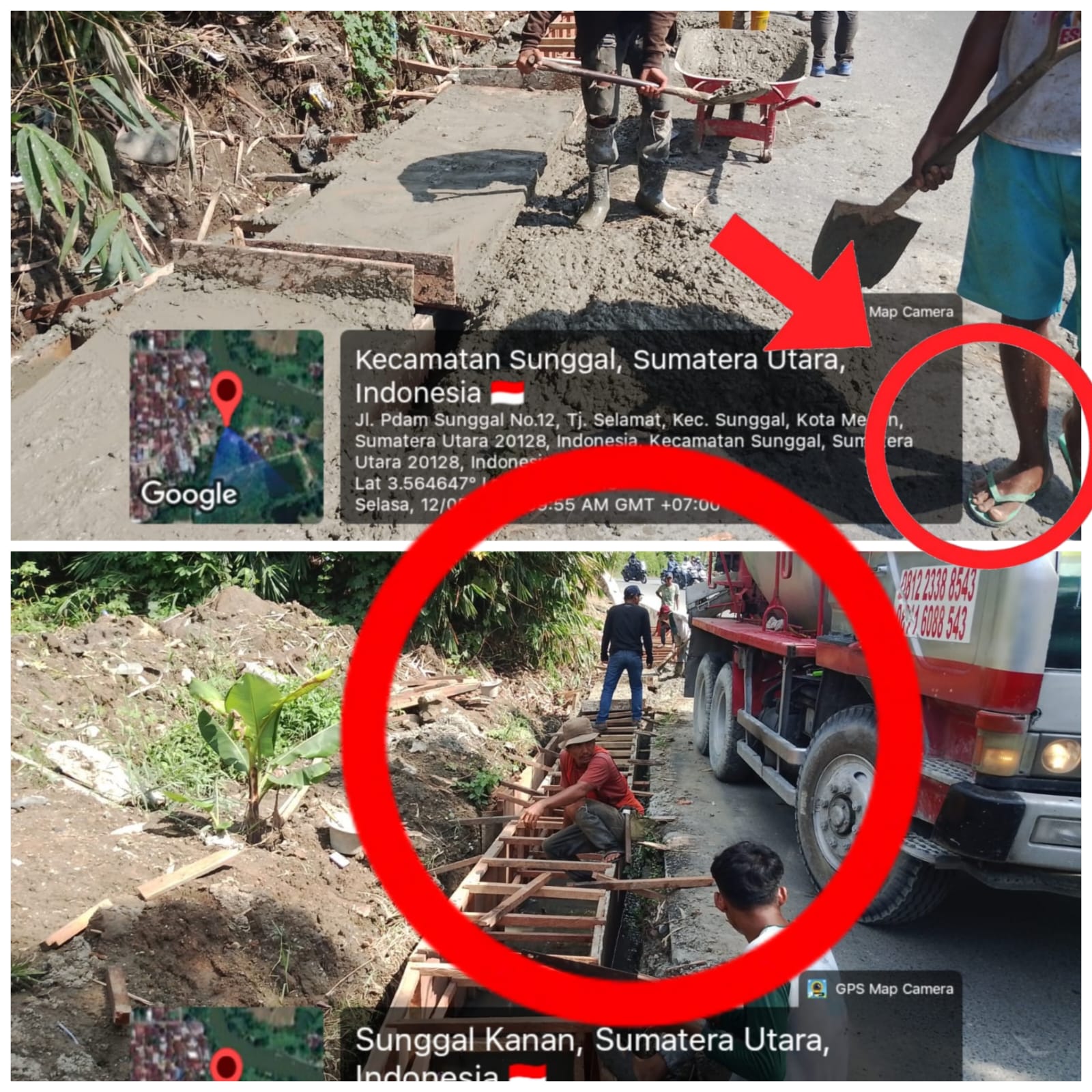 Proyek Pemeliharaan CV.Titian Berkah Rekanan Dinas SDABMBK Deliserdang Diduga Abaikan K3 Tidak Memakai APD